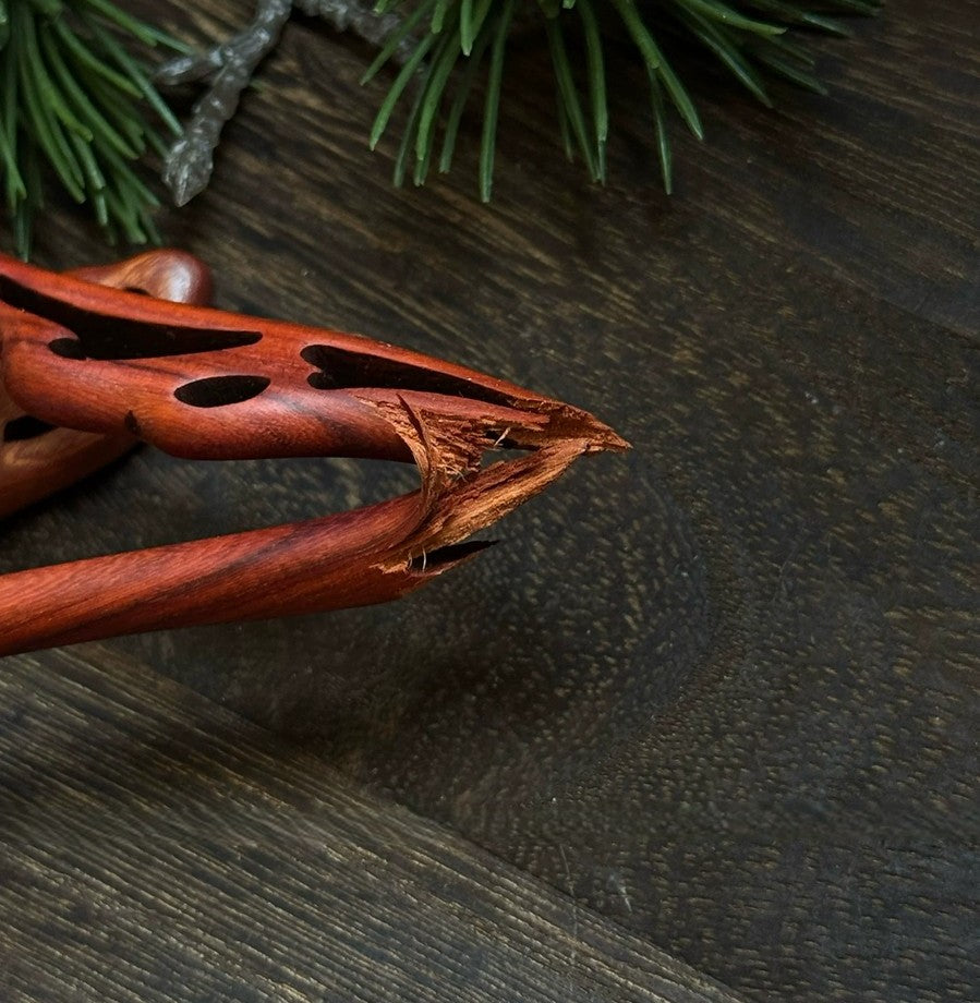 Natural Red Sandalwood Hair Stick Set - Assorted Designs 18cm Hairpins #红檀木发簪合集