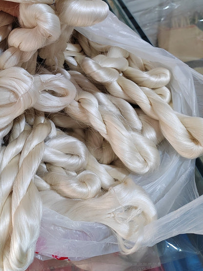 Untwisted, Non-Mesh Raw Silk Natural Mulberry Silk Thread - For Ronghua, Wigs