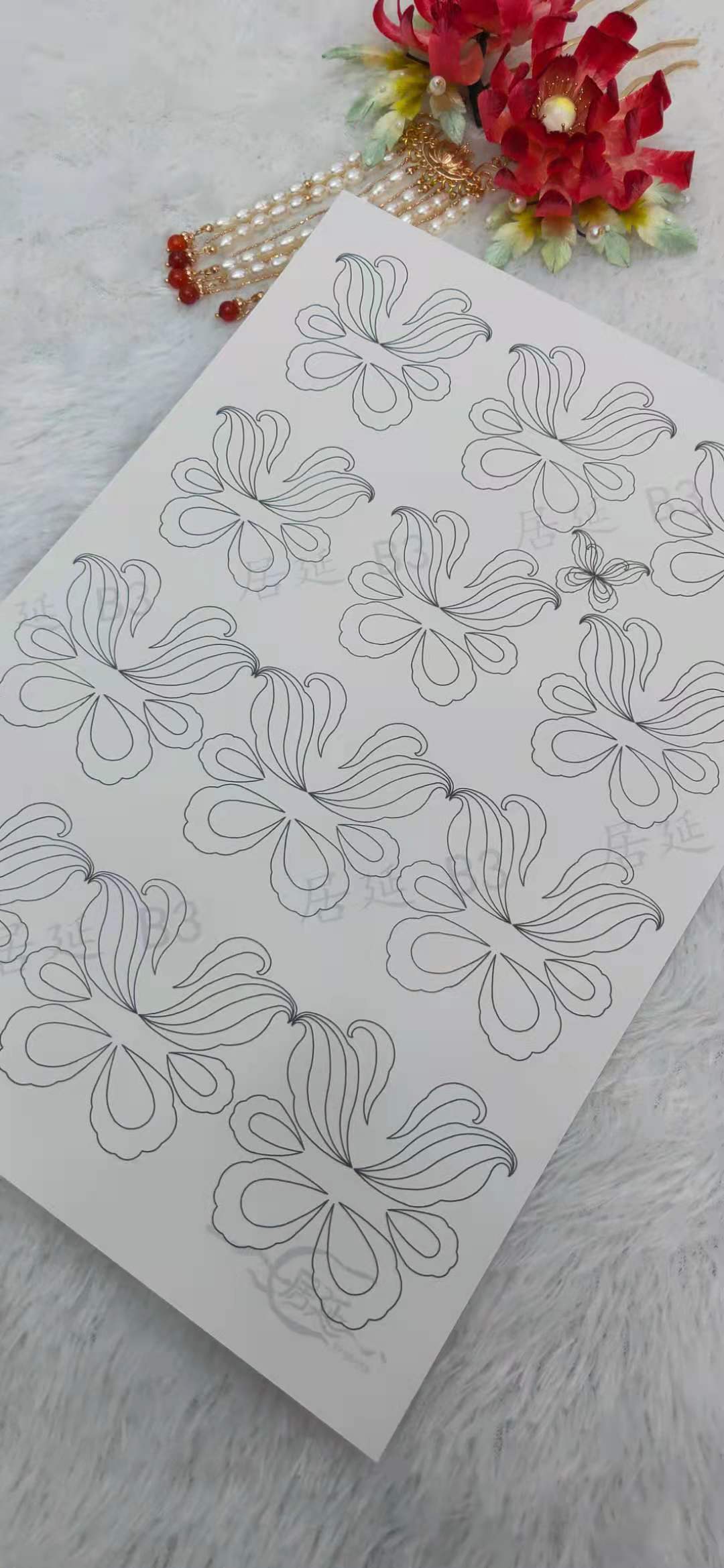 JY DIY Chanhua Paper Template for Traditional Hair Accessories - D Series