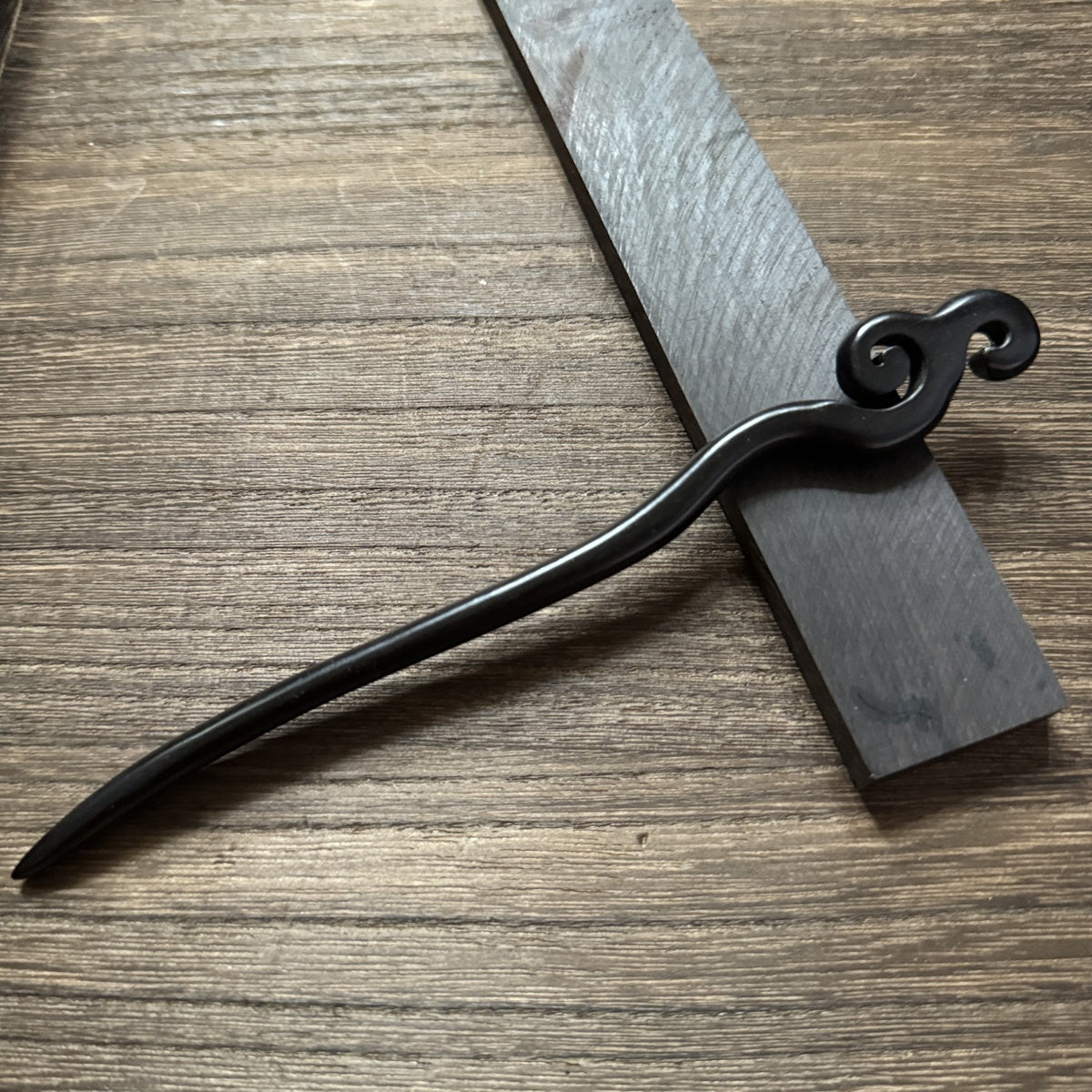 African Blackwood Hair Pin - 18cm Wooden Hair Stick for Updos & DIY Crafting