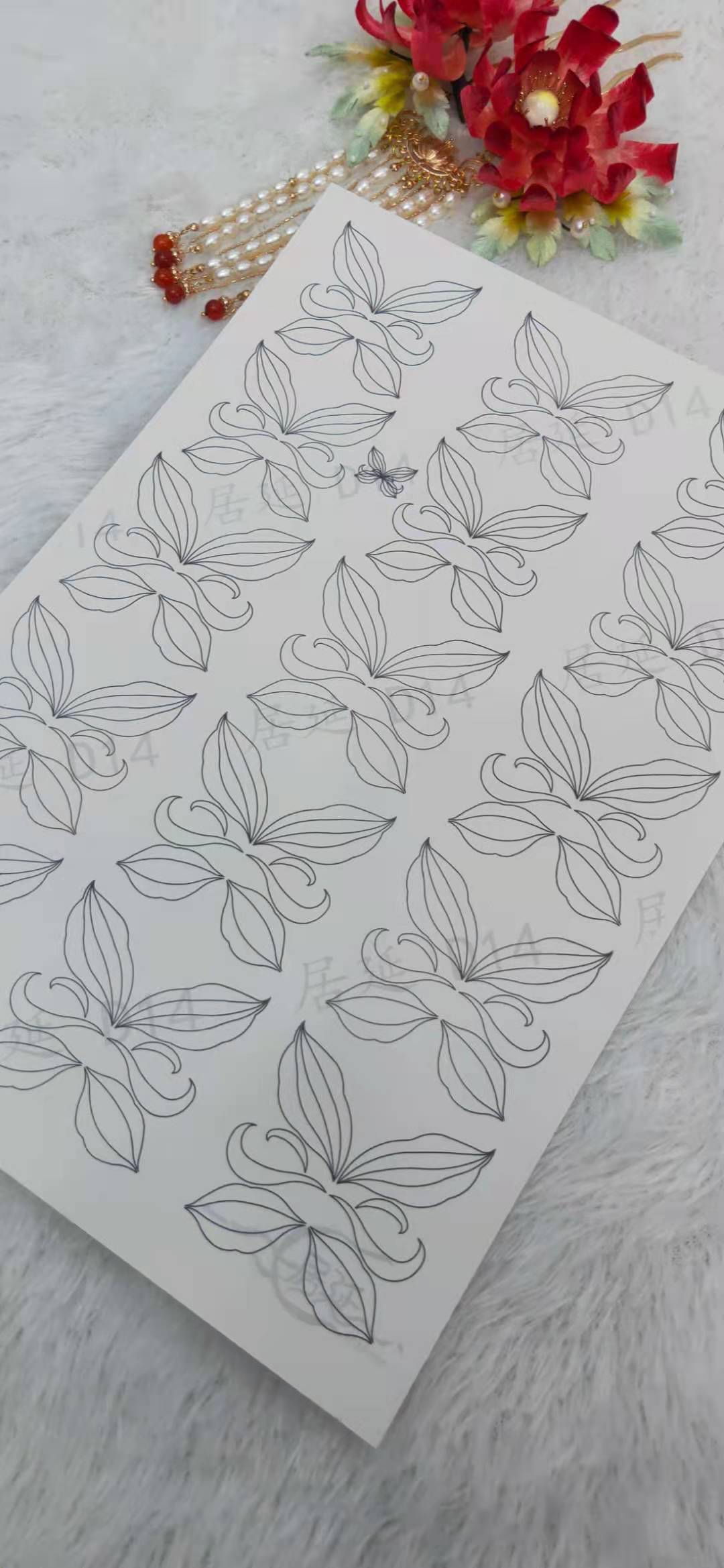 JY DIY Chanhua Paper Template for Traditional Hair Accessories - D Series