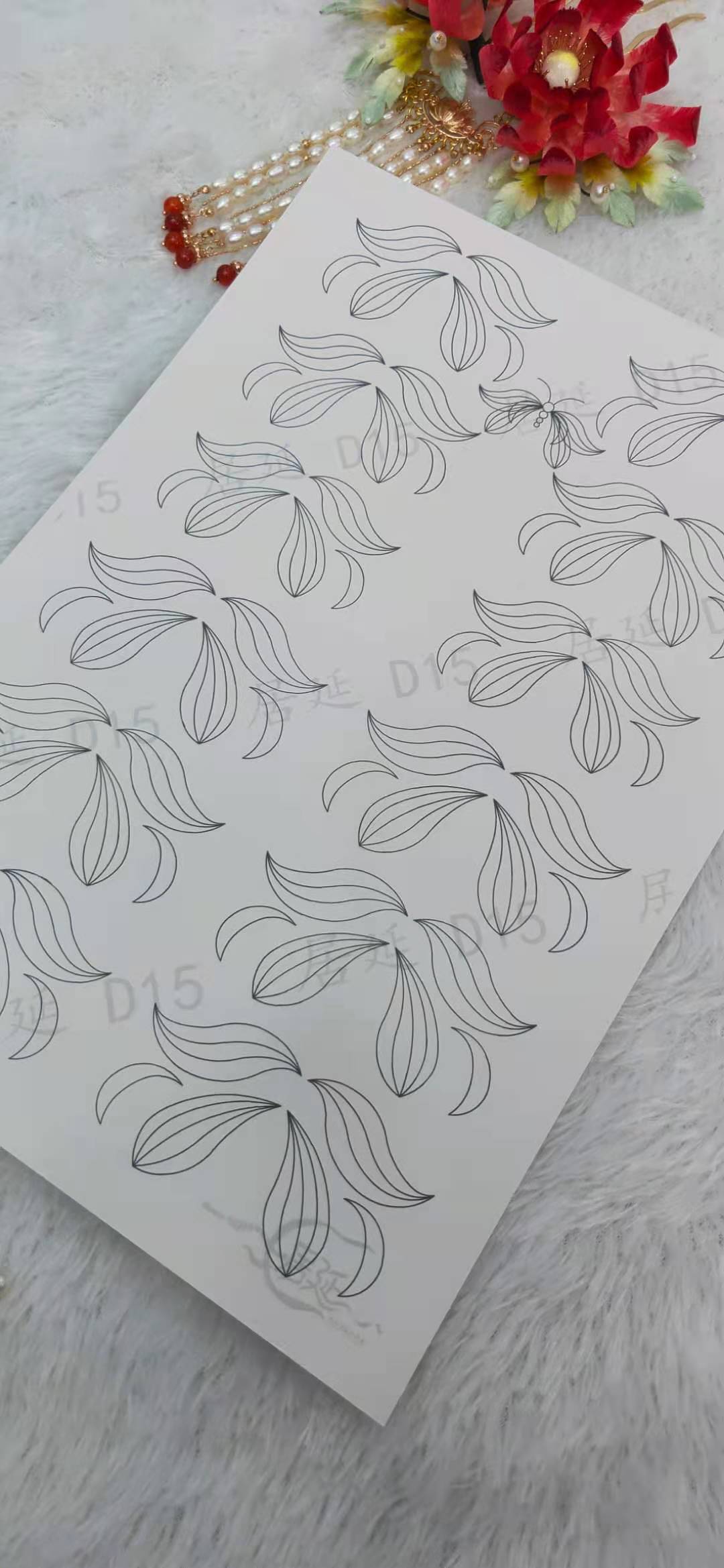 JY DIY Chanhua Paper Template for Traditional Hair Accessories - D Series
