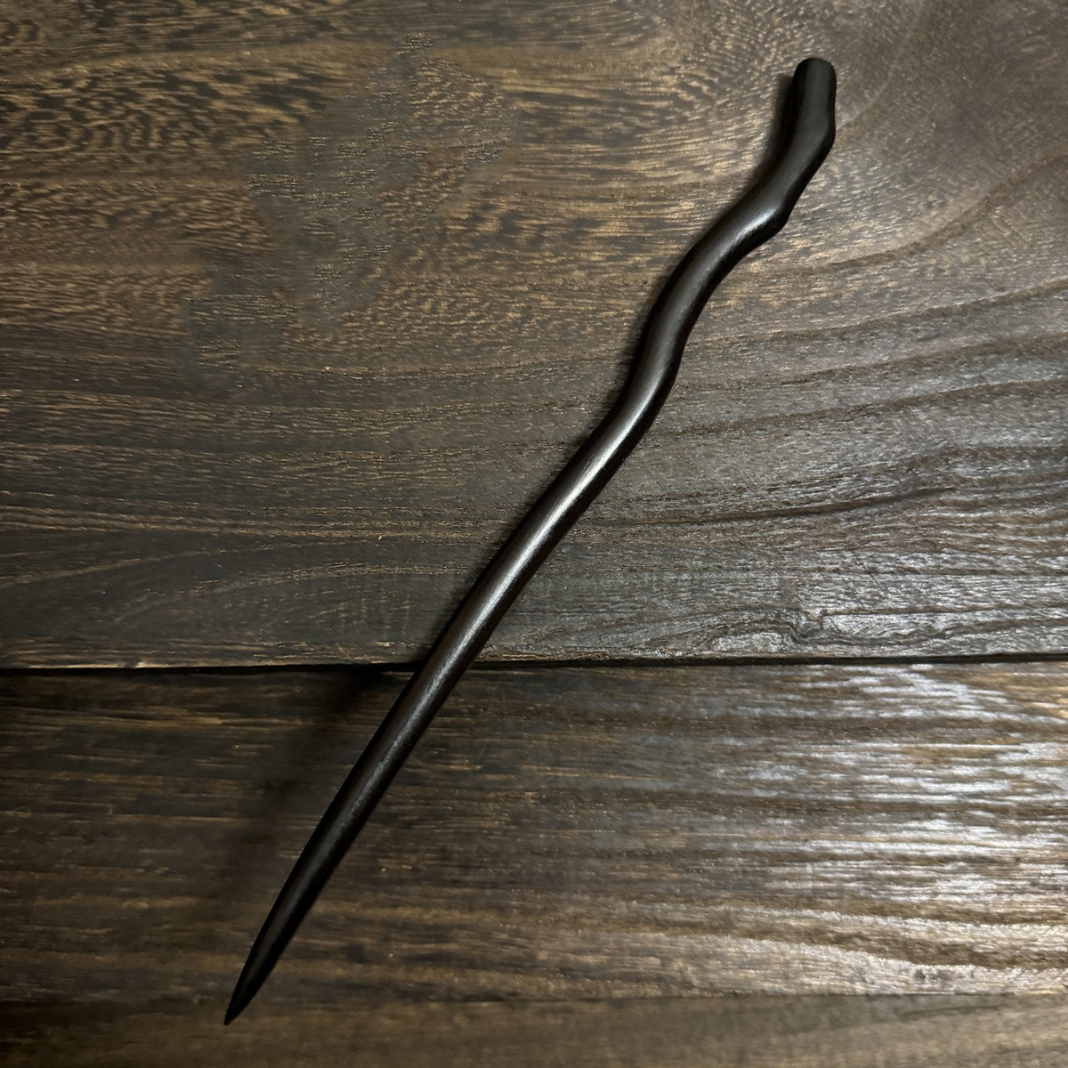 Natural African Blackwood Hair Stick - Carved Wooden Hairpin for Buns & DIY Projects