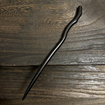 Natural African Blackwood Hair Stick - Carved Wooden Hairpin for Buns & DIY Projects