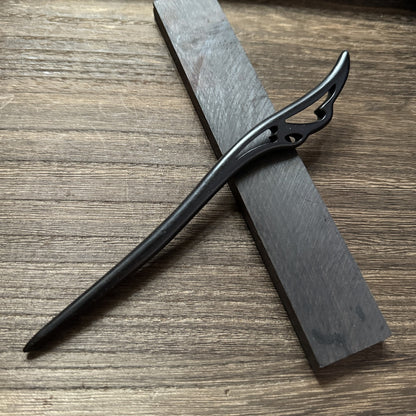 African Blackwood Hair Pin - 18cm Wooden Hair Stick for Updos & DIY Crafting