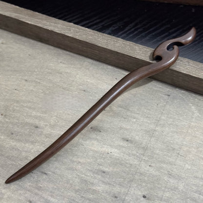 Natural Big-Leaf Rosewood Hair Stick Set - 18cm Carved Designs #18cm国标大叶紫檀