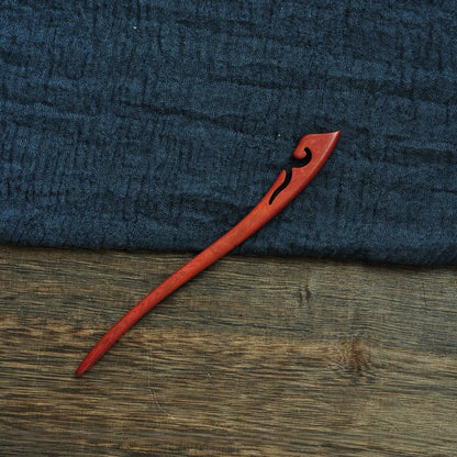 Natural Red Sandalwood Hair Stick Set - Assorted Designs 18cm Hairpins #红檀木发簪合集