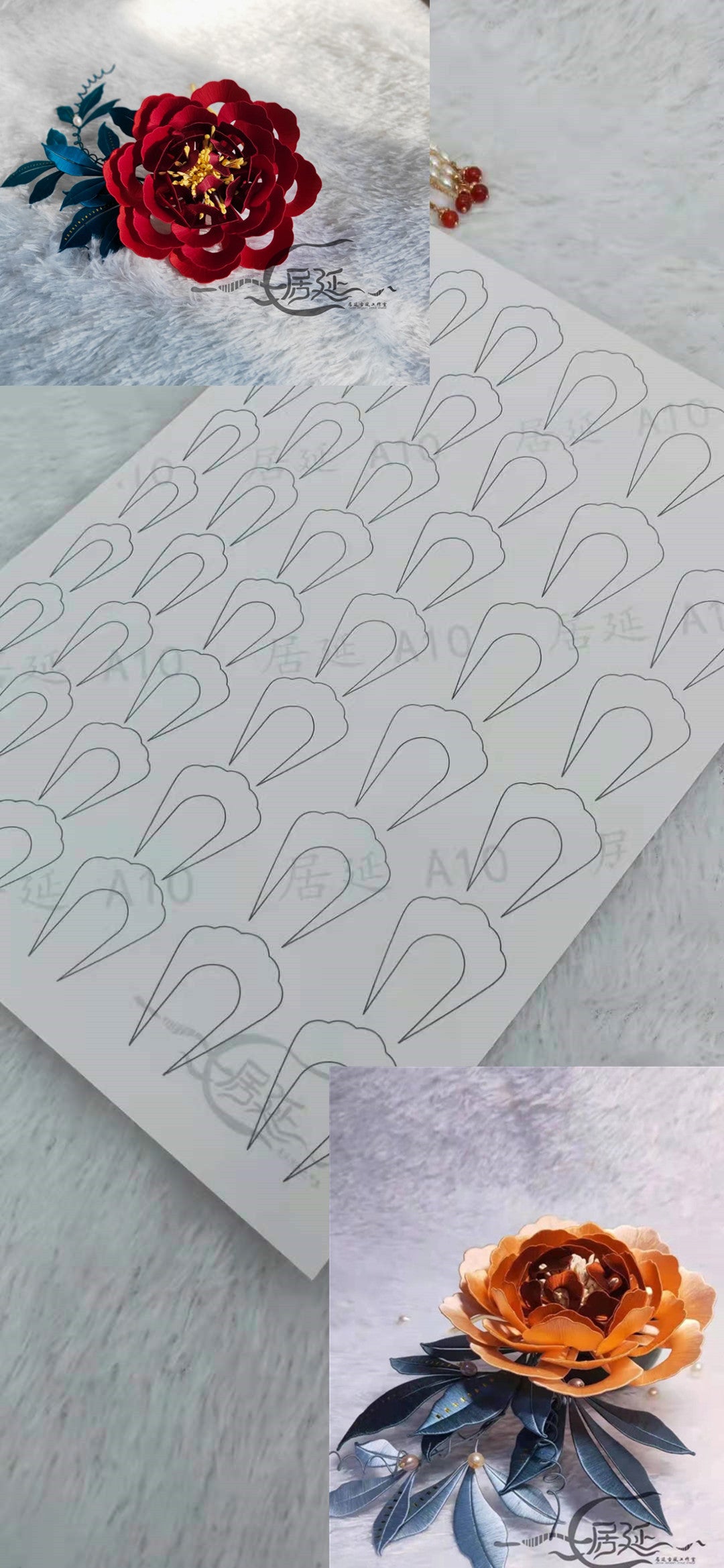 JY DIY Chanhua Paper Template for Traditional Hair Accessories - A Series