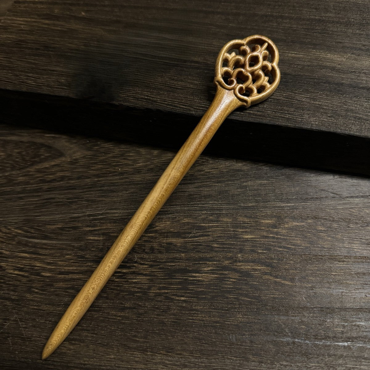 Natural Aged Peach Wood Hair Stick Set - Assorted Floral and Nature Designs Hairpins #老桃木簪合集