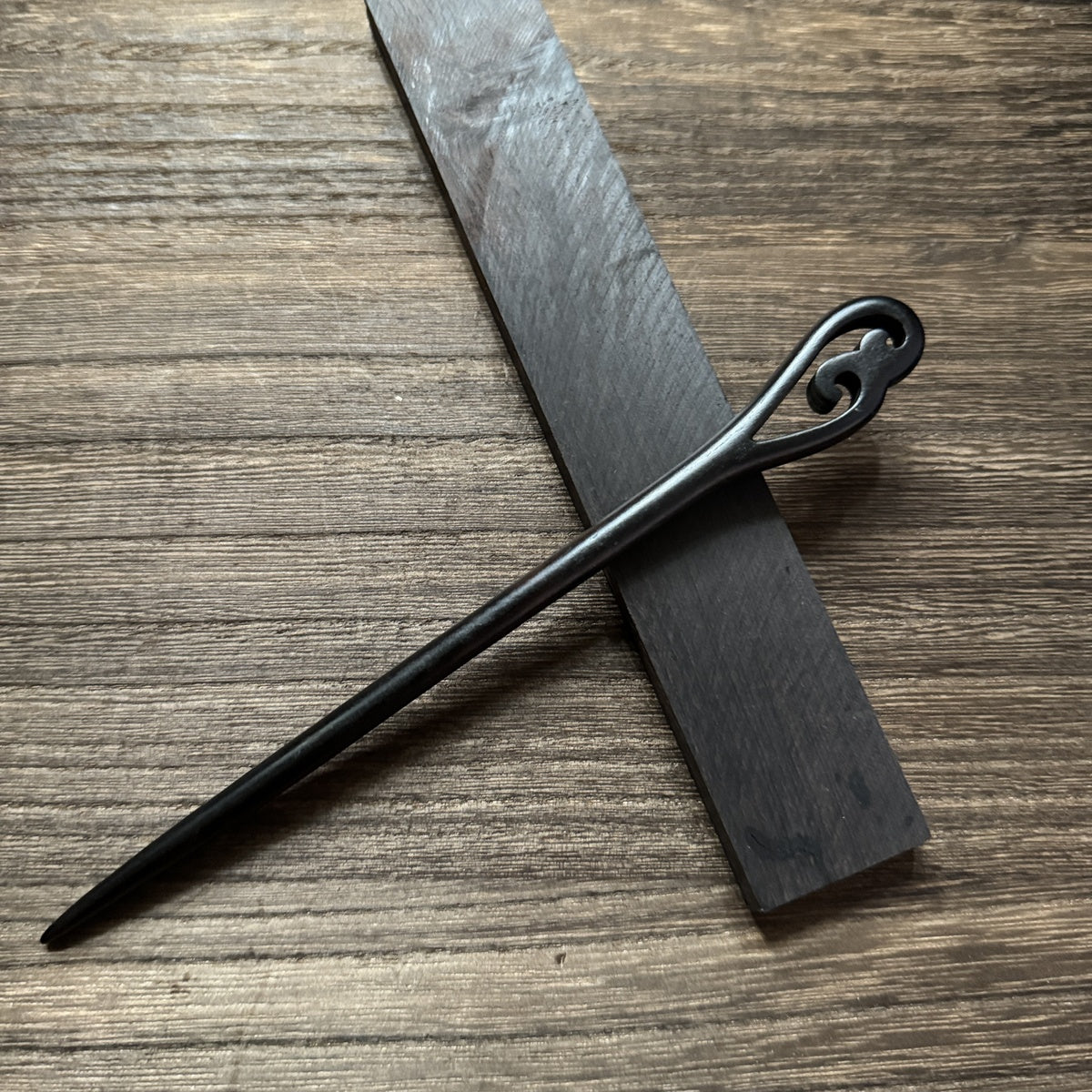 African Blackwood Hair Pin - 18cm Wooden Hair Stick for Updos & DIY Crafting