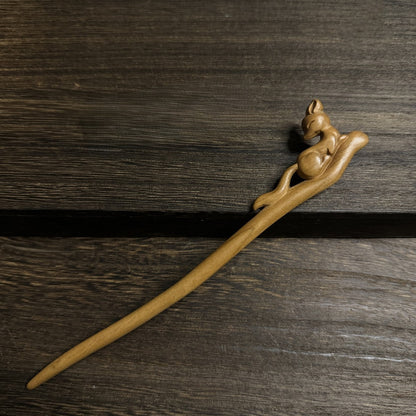 Natural Aged Peach Wood Hair Stick Set - Assorted Floral and Nature Designs Hairpins #老桃木簪合集