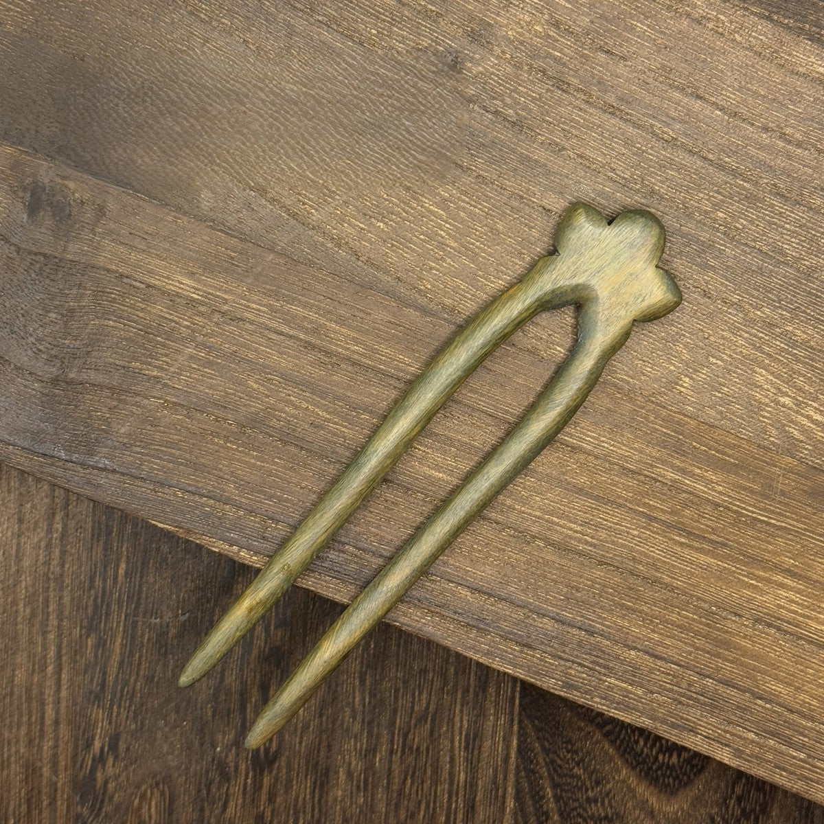 Natural Green Sandalwood U-Shaped Hair Sticks Set - 13-15cm Length #绿檀u钗合集