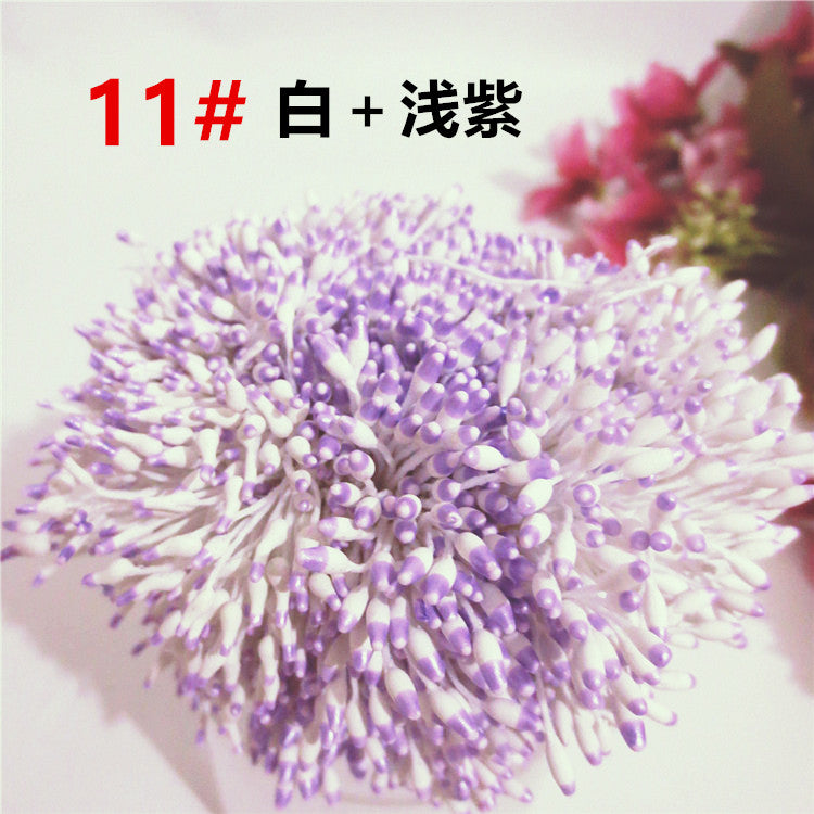 Dual-Color Pointed Tip Flower Stamens (15g) - Double Headed for DIY Flower Making