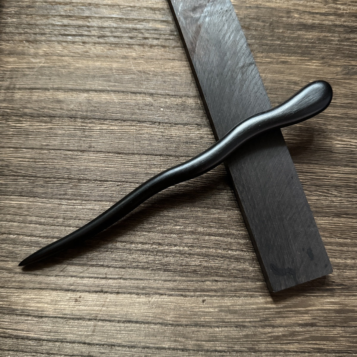 African Blackwood Hair Pin - 18cm Wooden Hair Stick for Updos & DIY Crafting