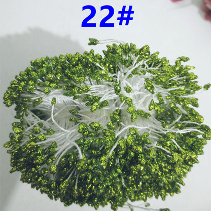 Glitter Coated Flower Stamens (Approx. 280-330pcs) - Stiff Stem for DIY Floral Crafts