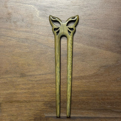 Natural Green Sandalwood U-Shaped Hair Sticks Set - 13-15cm Length #绿檀u钗合集