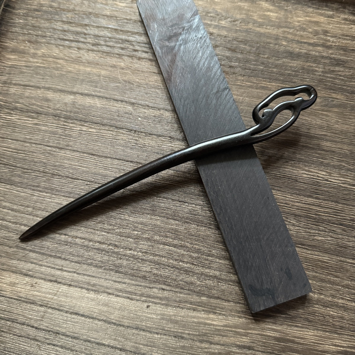 African Blackwood Hair Pin - 18cm Wooden Hair Stick for Updos & DIY Crafting