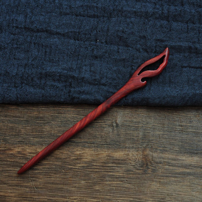 Natural Red Sandalwood Hair Stick Set - Assorted Designs 18cm Hairpins #红檀木发簪合集