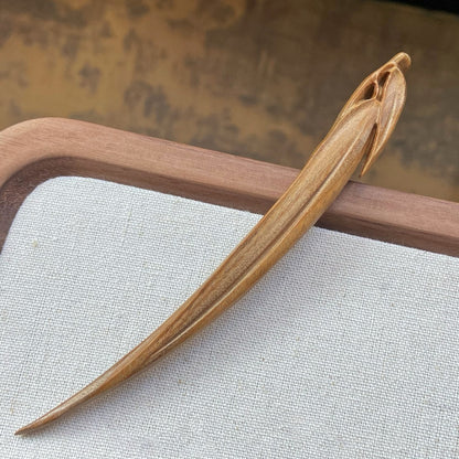 Natural Carved Wood Hair Stick | Sandalwood Hairpin for Styling & DIY Crafts