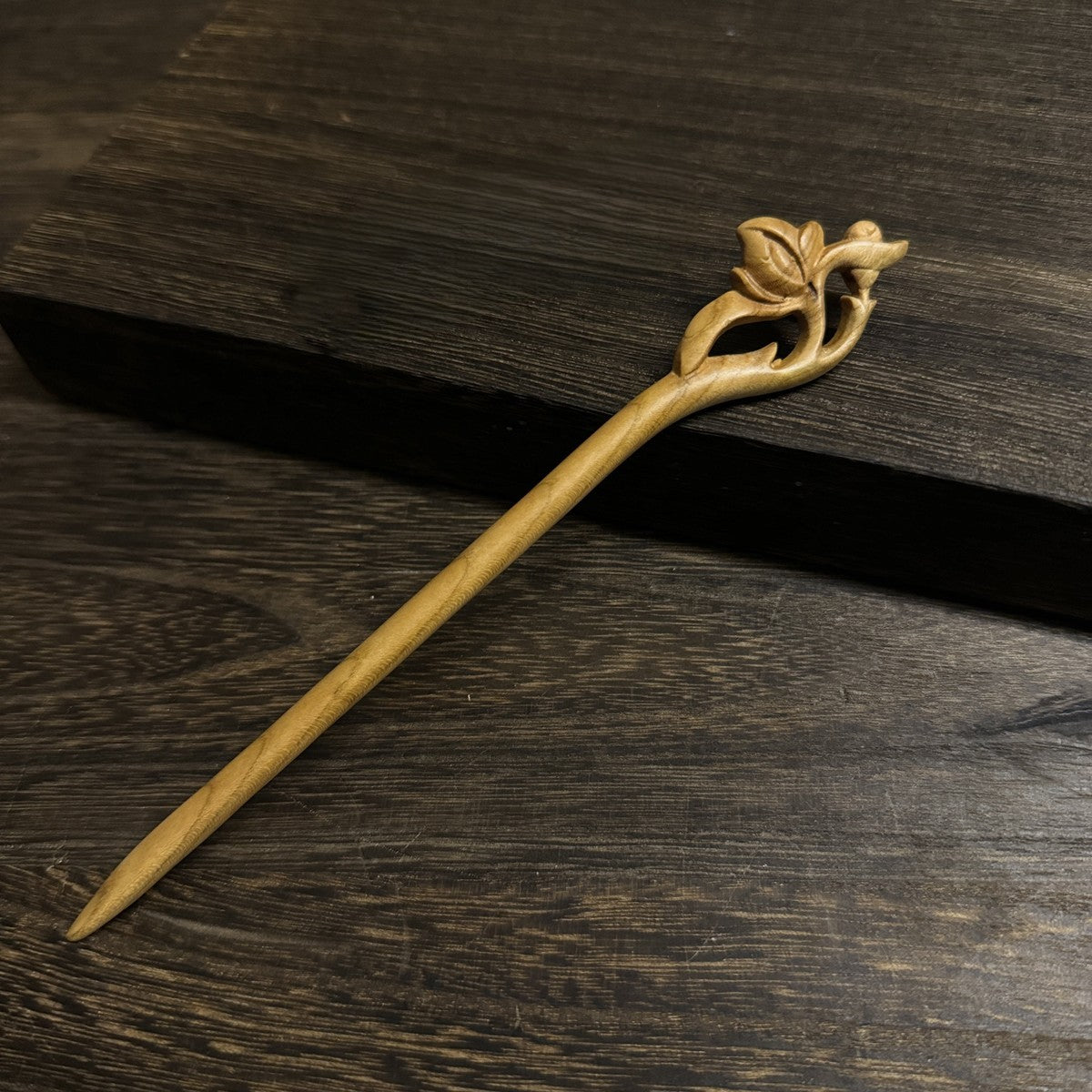 Natural Aged Peach Wood Hair Stick Set - Assorted Floral and Nature Designs Hairpins #老桃木簪合集