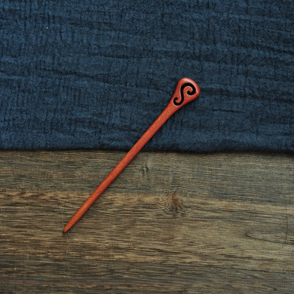 Natural Red Sandalwood Hair Stick Set - Assorted Designs 18cm Hairpins #红檀木发簪合集