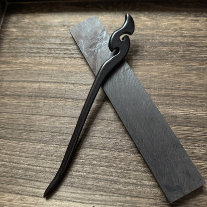 African Blackwood Hair Pin - 18cm Wooden Hair Stick for Updos & DIY Crafting