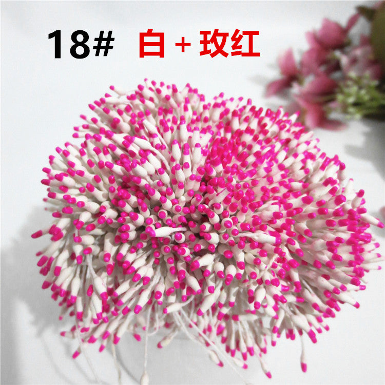 Dual-Color Pointed Tip Flower Stamens (15g) - Double Headed for DIY Flower Making