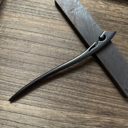 African Blackwood Hair Pin - 18cm Wooden Hair Stick for Updos & DIY Crafting