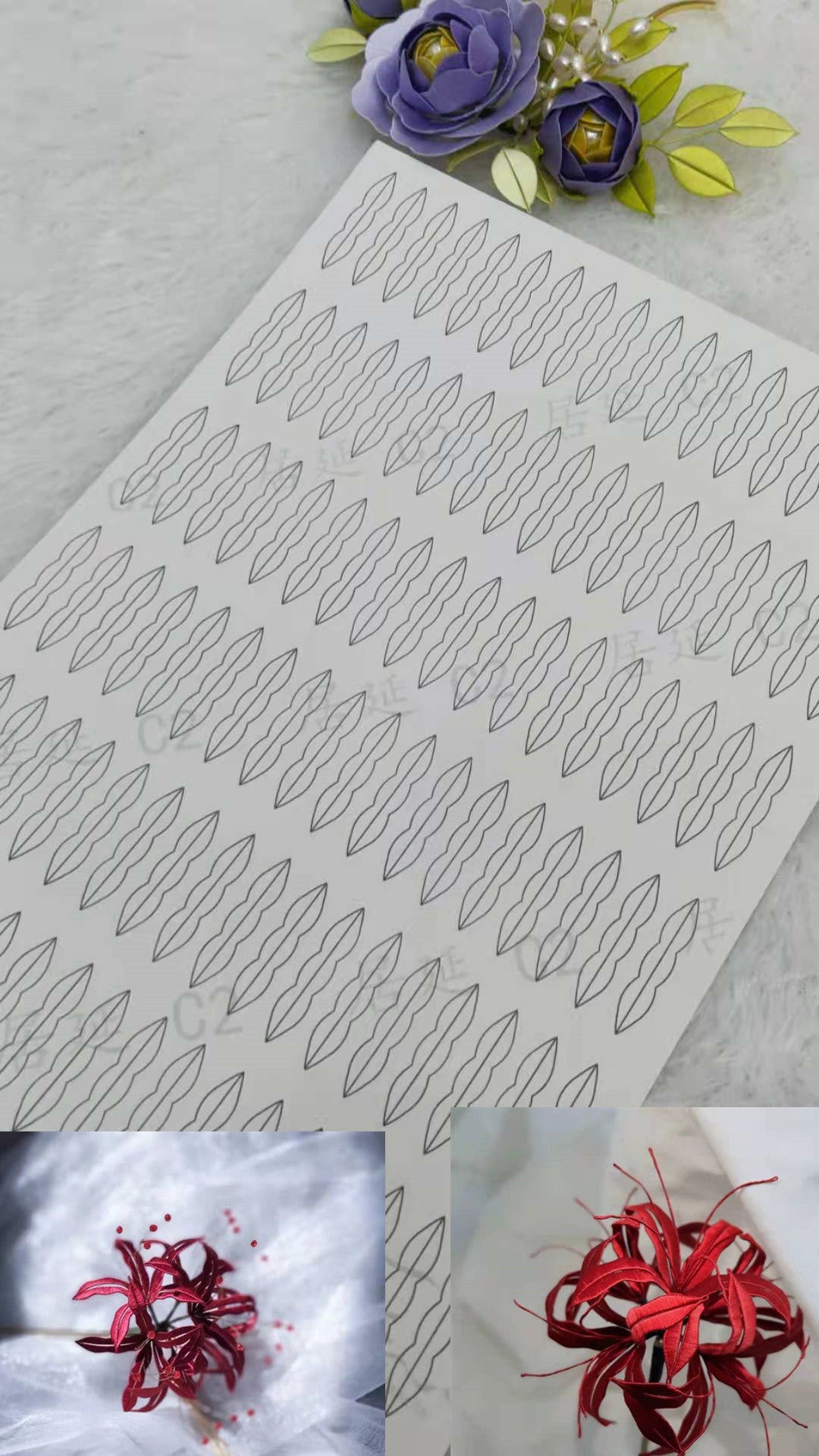 JY DIY Chanhua Paper Template for Traditional Hair Accessories - C Series