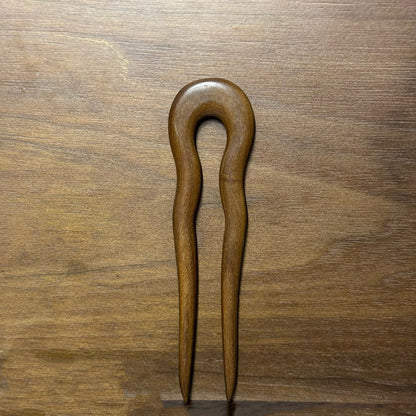 Natural Green Sandalwood U-Shaped Hair Sticks Set - 13-15cm Length #绿檀u钗合集