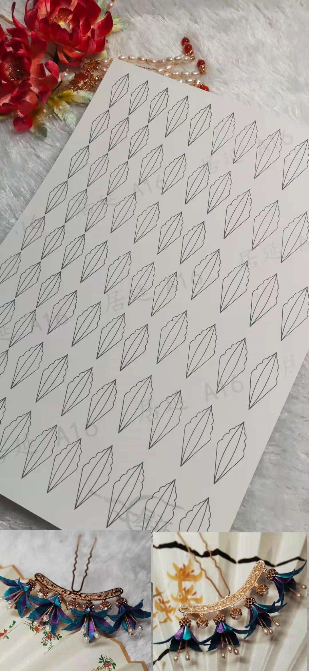 JY DIY Chanhua Paper Template for Traditional Hair Accessories - A Series