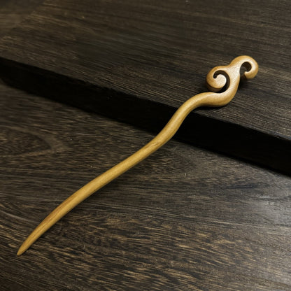 Natural Aged Peach Wood Hair Stick Set - Assorted Floral and Nature Designs Hairpins #老桃木簪合集