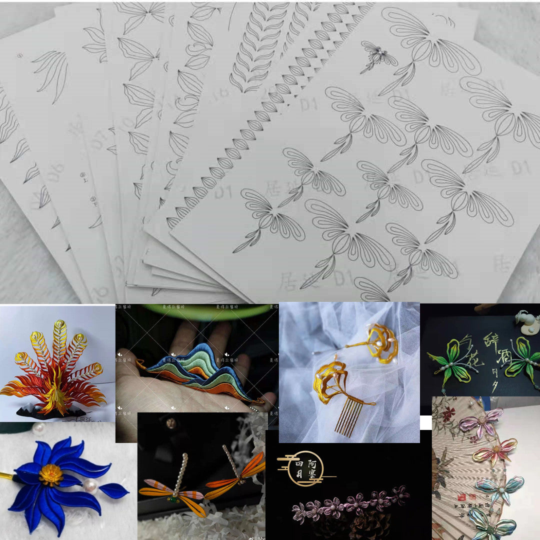 JY DIY Chanhua Paper Template for Traditional Hair Accessories - D Series