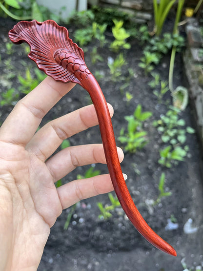 Natural Burmese Rosewood Hair Stick - Carved Wooden Hairpin Set for Women (小叶紫檀)