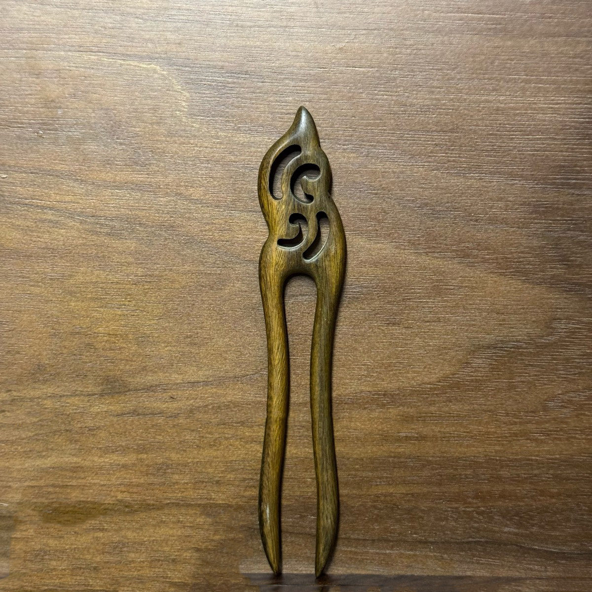 Natural Green Sandalwood U-Shaped Hair Sticks Set - 13-15cm Length #绿檀u钗合集