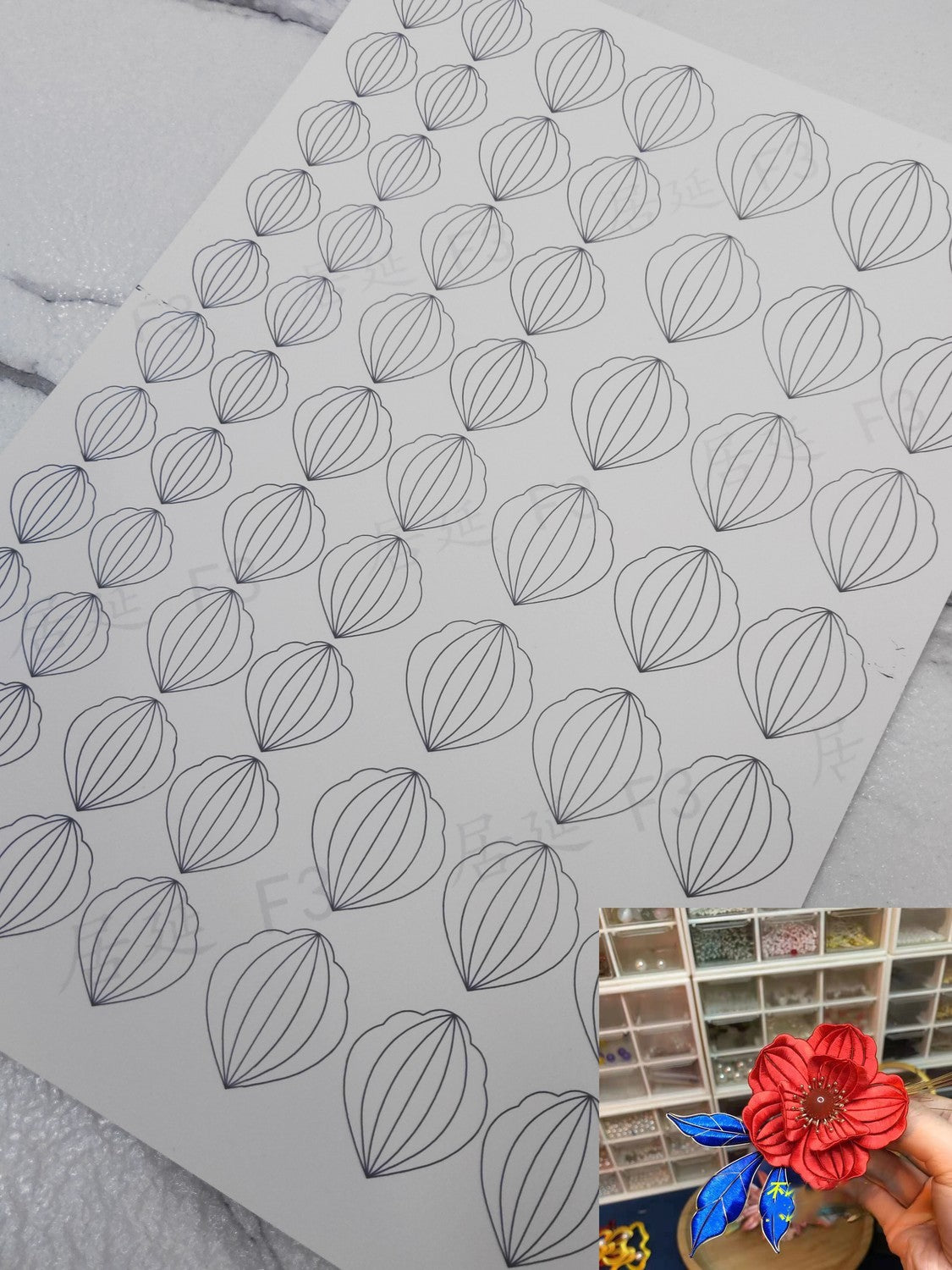 JY DIY Chanhua Paper Template for Traditional Hair Accessories - F Series