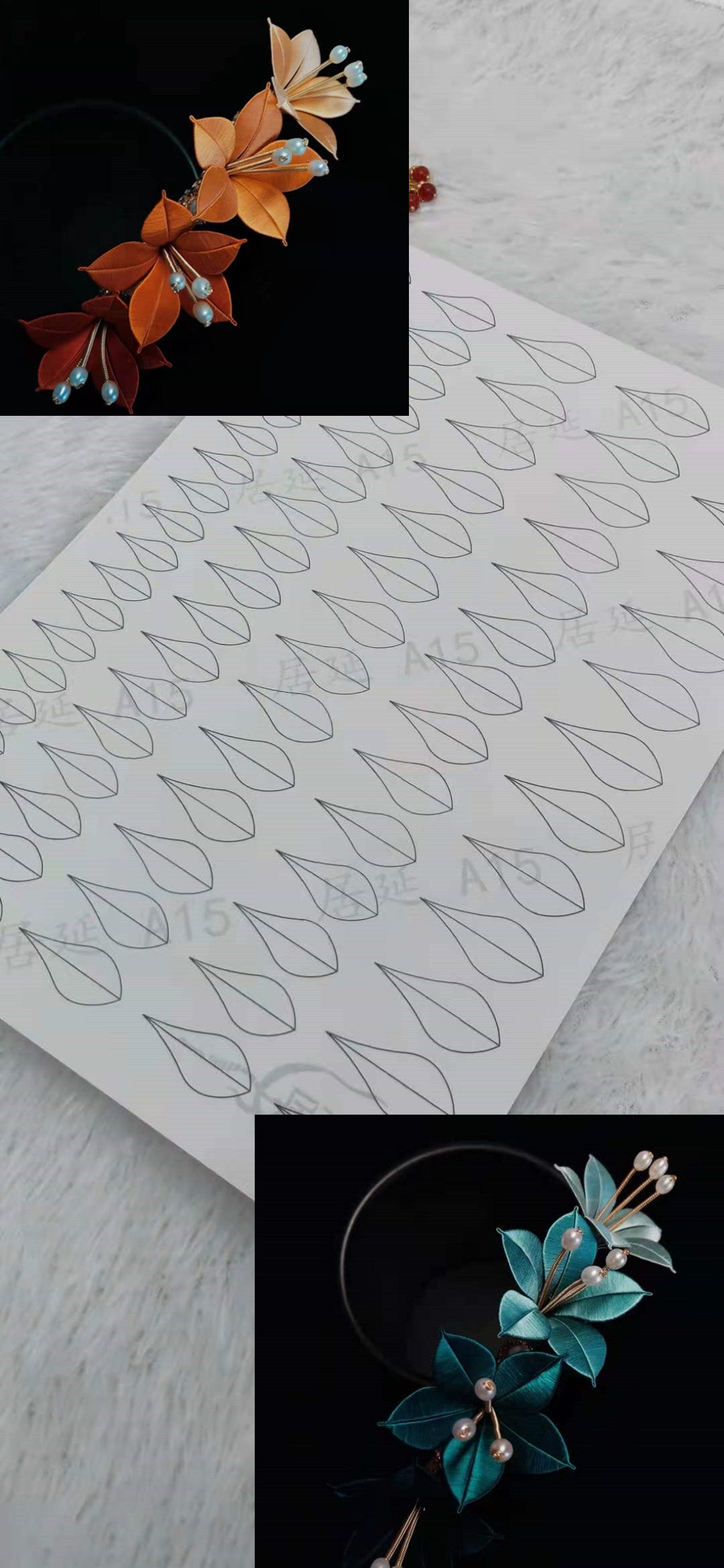 JY DIY Chanhua Paper Template for Traditional Hair Accessories - A Series