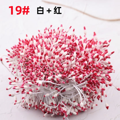Dual-Color Pointed Tip Flower Stamens (15g) - Double Headed for DIY Flower Making