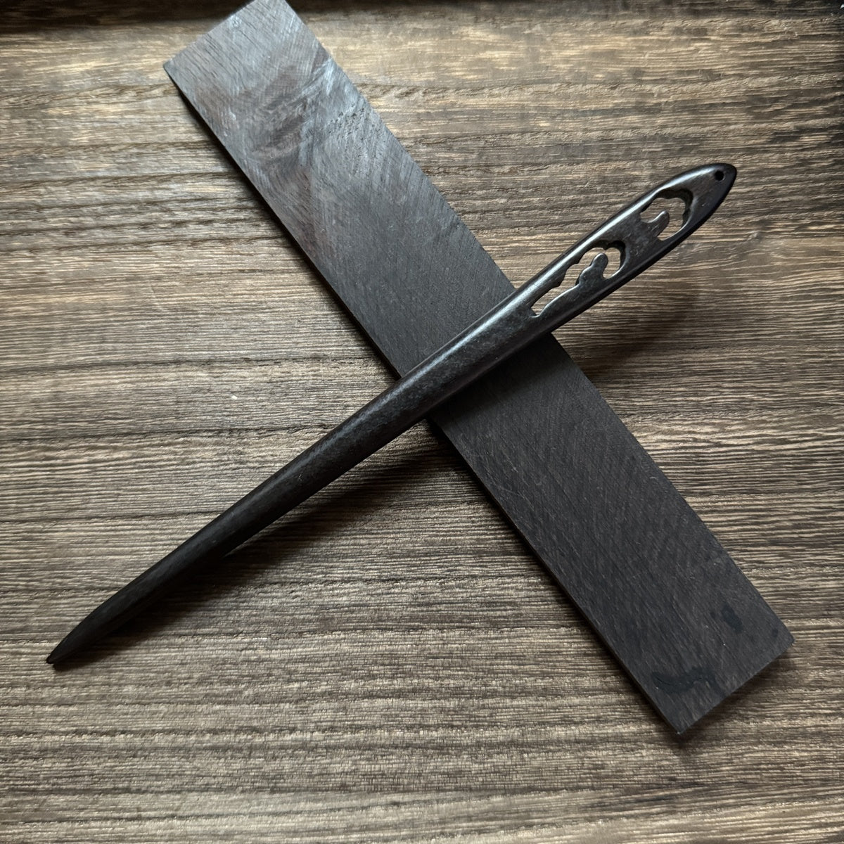 African Blackwood Hair Pin - 18cm Wooden Hair Stick for Updos & DIY Crafting