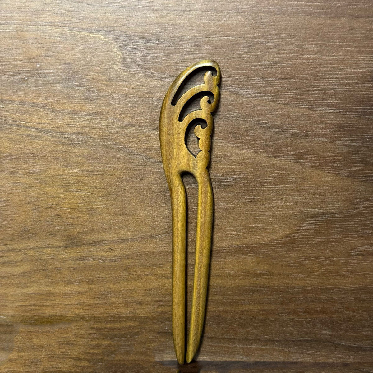 Natural Green Sandalwood U-Shaped Hair Sticks Set - 13-15cm Length #绿檀u钗合集