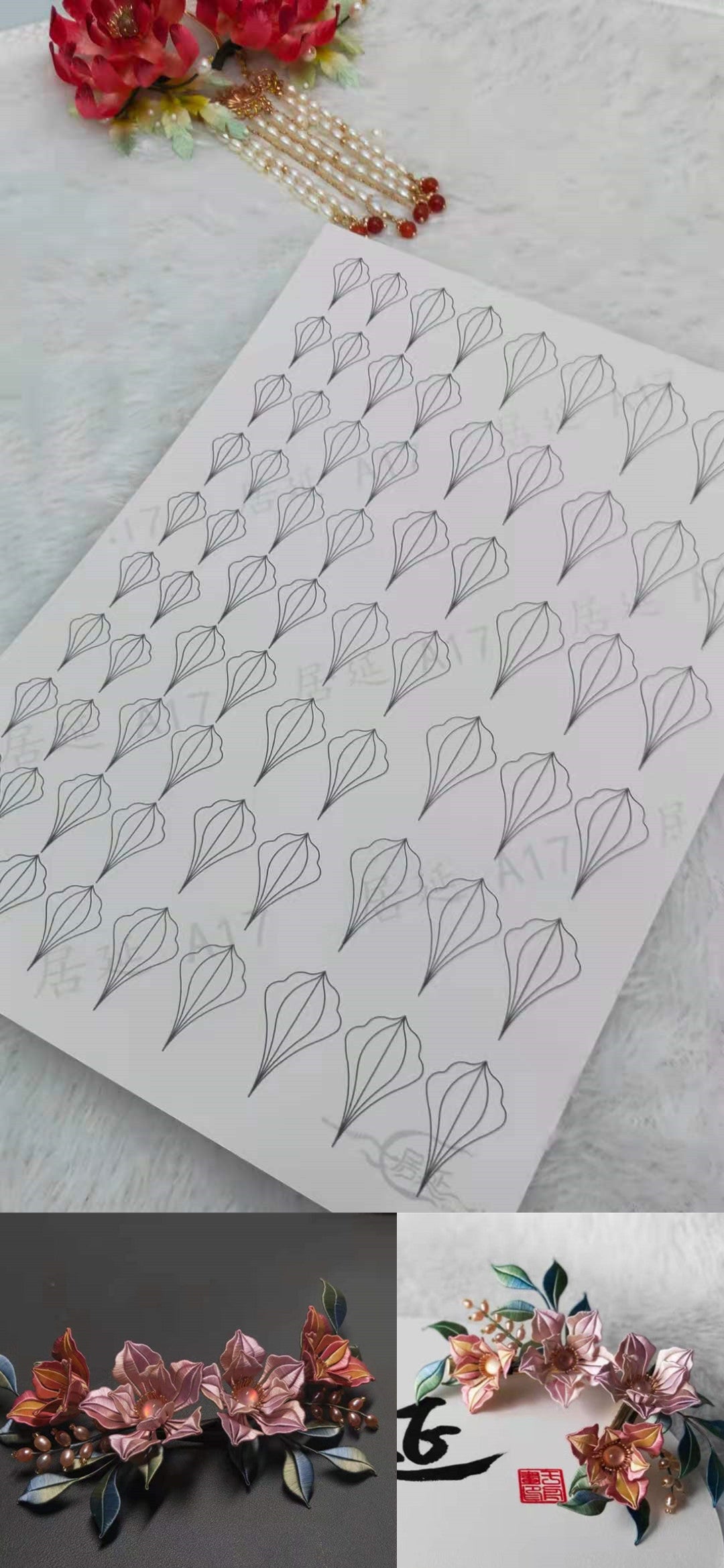 JY DIY Chanhua Paper Template for Traditional Hair Accessories - A Series