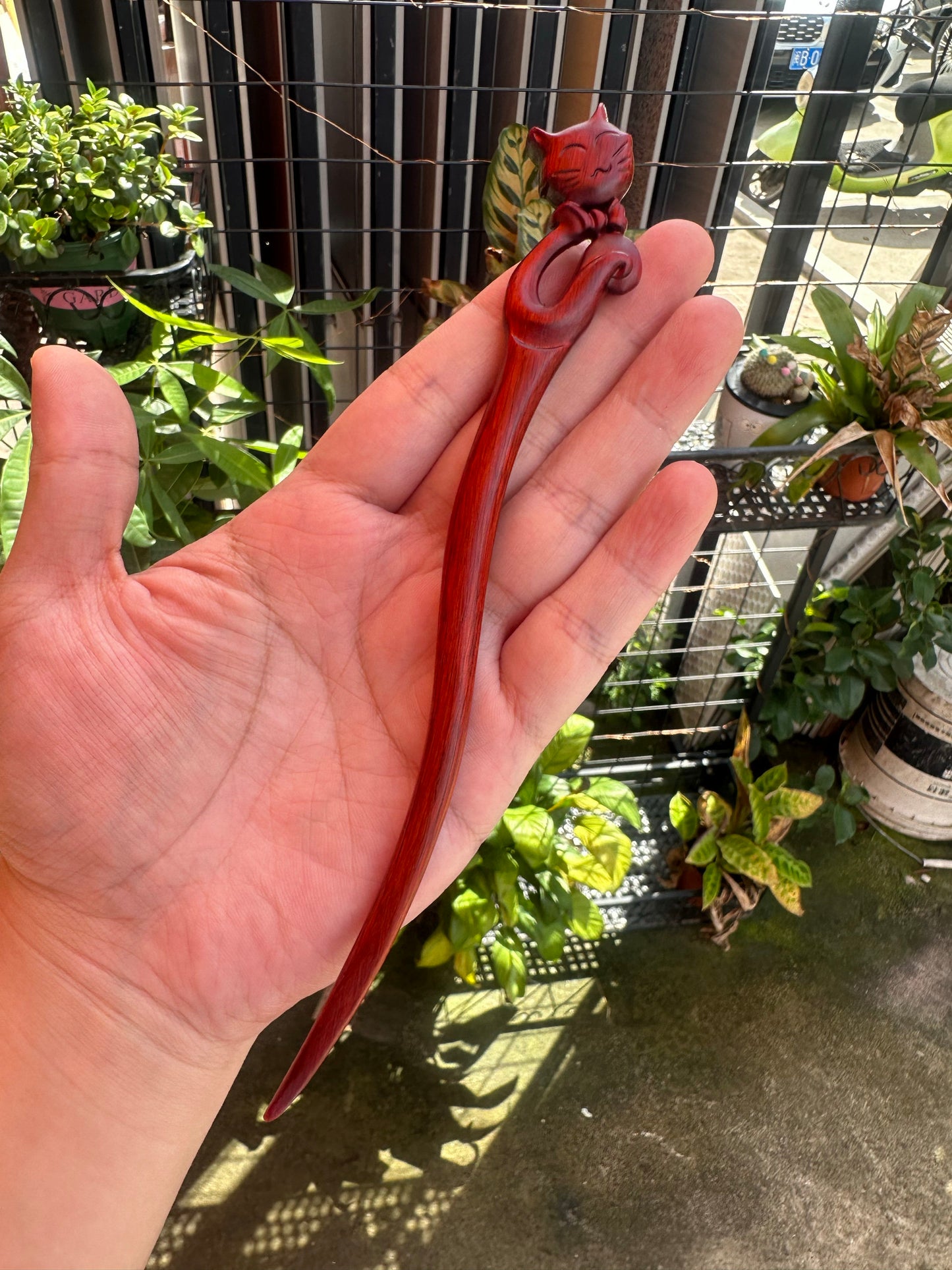 Natural Burmese Rosewood Hair Stick - Carved Wooden Hairpin Set for Women (小叶紫檀)