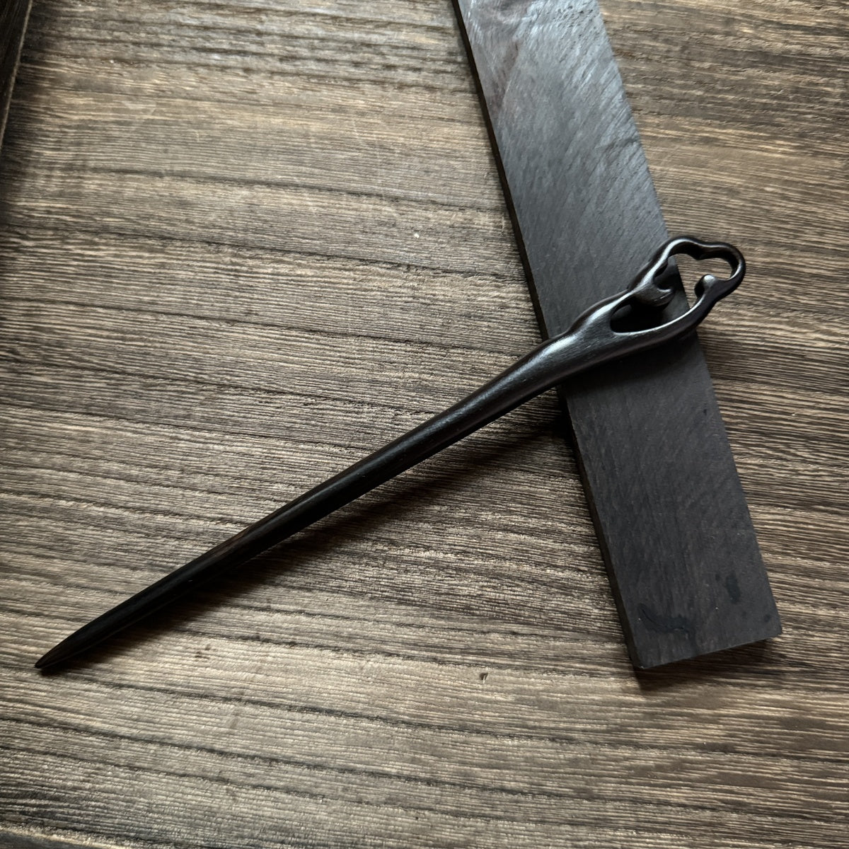 African Blackwood Hair Pin - 18cm Wooden Hair Stick for Updos & DIY Crafting