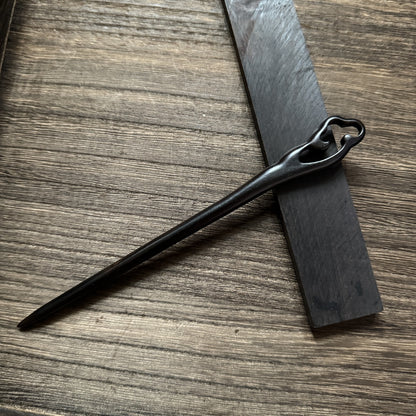 African Blackwood Hair Pin - 18cm Wooden Hair Stick for Updos & DIY Crafting