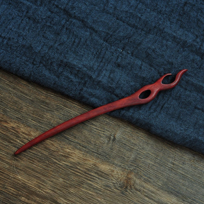 Natural Red Sandalwood Hair Stick Set - Assorted Designs 18cm Hairpins #红檀木发簪合集