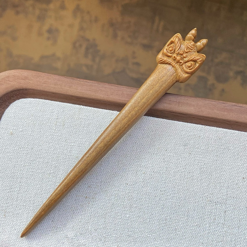 Natural Carved Wood Hair Stick | Sandalwood Hairpin for Styling & DIY Crafts
