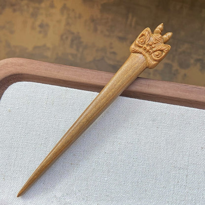 Natural Carved Wood Hair Stick | Sandalwood Hairpin for Styling & DIY Crafts