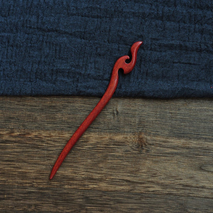 Natural Red Sandalwood Hair Stick Set - Assorted Designs 18cm Hairpins #红檀木发簪合集