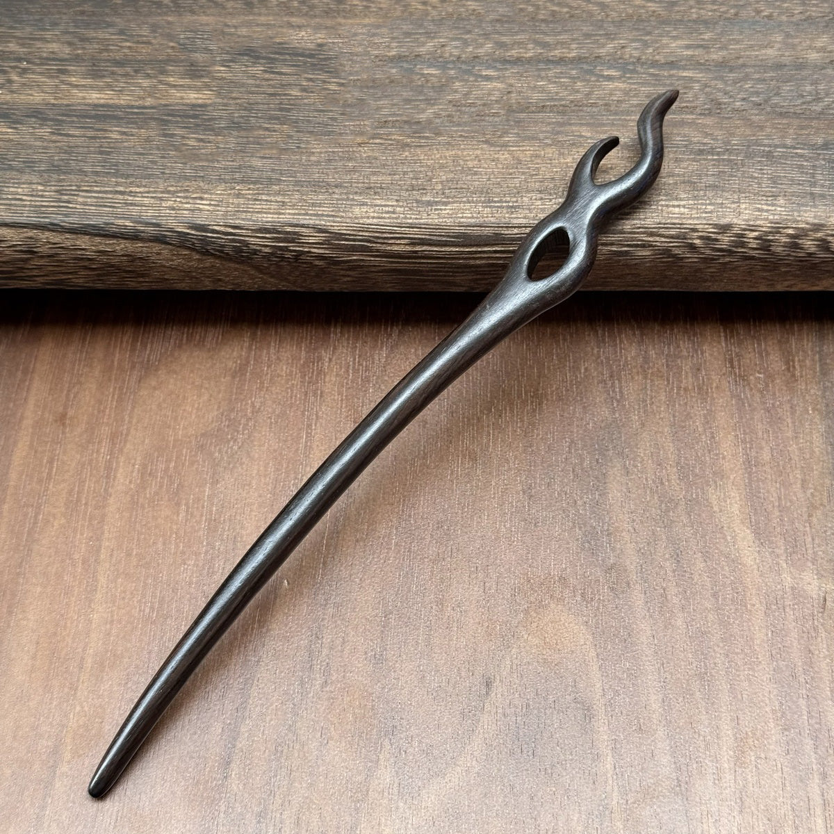 African Blackwood Hair Pin - 18cm Wooden Hair Stick for Updos & DIY Crafting