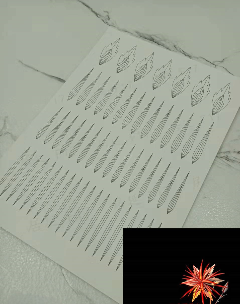 JY DIY Chanhua Paper Template for Traditional Hair Accessories - F Series